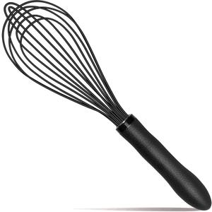 Silicone Whisk Stainless Steel Heat Resistant Non Scratch Kitchen Cooking Utensil for Blending Whisking Beating Frothing Stirring 11 Inch Black