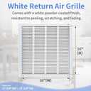 Howeall 16"W x 16"H [Duct Opening Size] Steel Return Air Grille, Air Return Vent Cover for Ceiling and Sidewall - HVAC Air Vent Covers - [Outer Dimensions: 17.75"W x 17.75"H]