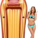 Giant Pool Float Inflatable Boat with Cooler 2 Drink Holders, Pool Party Toys Lounger Raft Summer Beach Swimming Pool Party Decoration Float for Adults Kids