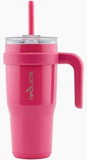 REDUCE 24 oz Stainless Steel Tumbler with Handle - Dual-Wall Vacuum Insulated Travel Mug, Sweat-Proof Lid & Reusable Straw - Keeps Drinks Cold for 24 Hrs, Fits Cupholders, Dishwasher Safe