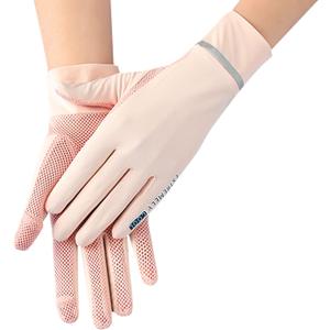IPENNY Women Summer UPF 50+ UV Sun Protection Gloves 2 Fingers Flip Mesh Cooling Breathable Touchscreen Anti Slip Mittens, One Size