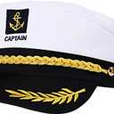 LUOEM Adjustable Yacht Captain's Hat Sailors Sea Cap Captain Hat Adult Sailor Cosplay Costume Accessory (White)