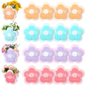 Zhanmai 20 Pcs Medium 9.6 x 9.6 x 3.4 Mom Gift Box 50ft Crystal Beads Garland Strand Multifunctional Bouquet Bags Acrylic Diamond Beads String Roll for Mother's Day Birthday (Orange, Purple, Green)