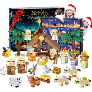 Nativity Advent Calendar 2025 Kids - 24 Days Building Blocks Kits Christmas Gifts Countdown Calendar Set, Christmas Building Toys Gift Sets for Boys, Girls, Teens & Adults Ages 6+