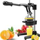 Hand Press Juicer Machine, Commercial Heavy Duty Cast Iron manual Press, for Orange Juice Lime Lemon Pomegranate, Easy to Use & Clean