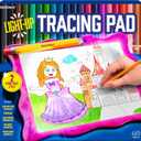 Dan&Darci Light Up Tracing Pad for Kids - Arts & Crafts Writing Drawing Tracer Board, Craft Kit for Girls & Boys Ages 6-12 - Birthday Toys Gifts Ideas for Girl or Boy 6+ Year Old Gift Toy - 6 7 8 9 10
