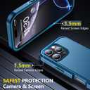 SPIDERCASE Designed for iPhone 16 Pro Case, [12 FT Military Grade Protection] 2 Pack [Tempered Glass Screen Protectors] Heavy Duty Shockproof Flip Cell Phone Cases,Sea Blue