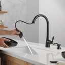 Delta Boyd Matte Black Kitchen Faucet with Pull Down Sprayer and Soap Dispenser, Modern Single Hole Kitchen Sink Faucet, Single Handle, Matte Black 19893Z-BLSD-DST