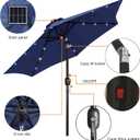 Blissun 7.5 ft Solar Umbrella, 18 LED Lighted Patio Umbrella, Table Market Umbrella