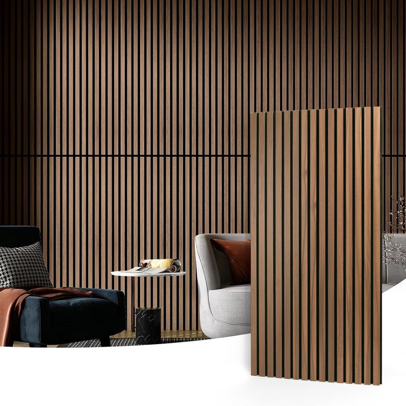 Art3d 2 Wood Slat Acoustic Panels for Wall and Ceiling - 3D Fluted ...