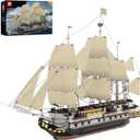 Reobrix Large Sailing Ship Model Building Blocks Kit, Sailing Boat Model Construction Set, Pirate Ship & Historical Collectible Toy, Home Decor Birthday Gifts for Adult Collectors Enthusiasts 3555PCS