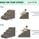 Mesa Lemon Dog Steps for Small Dogs, 4-Step Pet Ramp Stairs for High Beds and Sofa, Non-Slip Pet Stairs for Small Dogs and Cats, Removable and Easy to Clean Cover, Light Brown