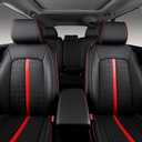 Custom Fit CRV Seat Covers for 2023-2026 Honda CR-V Hybrid & Gas, Waterproof Faux Leather Full Set Car Seat Cover, Fits LX, EX, EX-L, Sport, Touring, TrailSport (Black+Red)