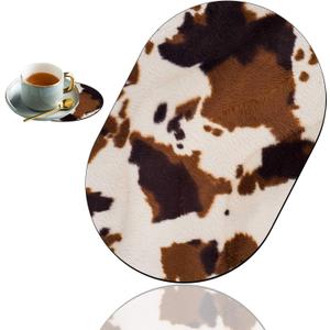 Personality Mouse Pad with Coaster Set, Cow Hide Print Fashion Design Mouse Pad Non-Slip Rubber Gaming Mouse pad Computer Laptop