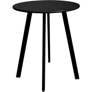 Outdoor Side Table, Weather Resistant Patio Small Side Table Outdoor Indoor Round Metal Steel Small Side Table, Waterproof End Table for Garden Balcony Yard, Black (15.76"x19.7")