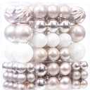 Sea Team 125-Pack Shatterproof Champagne Christmas Ball Ornaments Set, Assorted Multi-Sized Hanging Baubles, Xmas Tree Decorations, Seasonal Dcor for Holiday Wreath Garland, Hooks Included