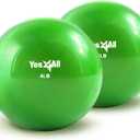 Yes4All Weighted Toning Balls for Exercise, Soft Medicine Balls for Exercise, Pilates, Yoga, Balance, Flexibility, 2-10lbs (B. (4lbs x2) Pair - Green)