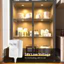 WOBANE LED Puck Lights Plug in, Under Cabinet Lighting with Switch, Dimmable Under Counter Lighting for Shelf, Closet, Cupboard, Bookcase, Display, Super Bright, 2700K Warm White, 6 Pack