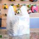 200 Large Plastic Grocery T-Shirt Bags - Plain White 12" x 6" x 21"