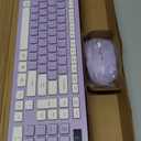 Wireless Keyboard and Mouse Combo, Full-Sized Wireless Keyboard and Adjustable DPI Mouse, 2.4GHz USB Receiver, Silent Keyboard and Mouse for PC, Windows, MAC, Desktop, Laptop(Purple)
