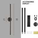Battery Operated Wall Sconces Set of Two, Dimmable Battery Wall Sconce with Remote Control, 3000K-6000K Infinite Wall Sconce, Wireless Wall Lights for Living Room Bedroom Hallway Decor 34.7 Inch