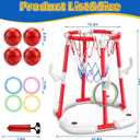 Floating Pool Basketball Hoop, 2-in-1 Basketball Pool Toys for Kids with 4 Balls 12 Rings, Summer Outdoor Swimming Pool Sports Game Water Play Toys for Kids Age 3-12