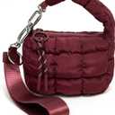 Mini Quilted Wristlet Bag for Women, Puffer Handbags, Evening Bags, Charm Lipstick Bag, Cute bag Charm for Gift (Watermelon Red)