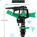 1/2 Inch Plastic Impact Sprinklers Heads Adjustable 0-360 Degree Pulsating Oscillating Watering Sprinkler Head for Garden Law Grass Yard Irrigation Supplies (4 Pieces)