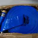 2" x 100 ft Backwash Hose for Swimming Pools, Heavy Duty PVC Lay Flat Water Discharge Hose,Durable Pool Drain Hose with Aluminum Pin Lug Fittings for Pump And Filters