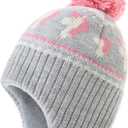 Monimo Girls Winter Hat Knitted Earflaps Girls Beanie Thicken Fleece Lining Kids Winter Hat