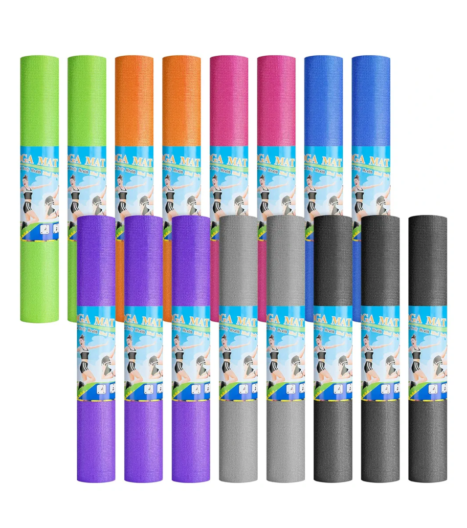 Funtery Pack of 16 3 mm Thick Yoga Mat Exercise Workout Mat Non Slip Fitness Pad for Women Gym Home Yoga Pilates