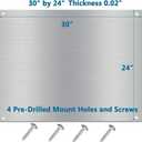 24 x 30-inch Reversible Stainless Steel Backsplash for Kitchen wall，Splatter Guard and Cooking Shield， Range Hood Accessories to Keep Kitchen Clean， Four Pre Drilled Holes for Easy Installation
