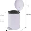 Glad Small Trash Can, 1.2 Gallon | Round Stainless Steel Garbage Bin with Soft Close Lid & Step Foot Pedal | Metal Waste Basket with Removable Inner Bucket, Lavender