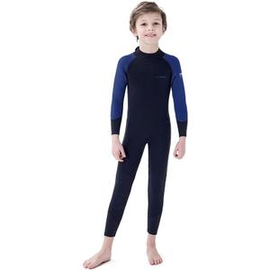 Dark Lightning 3/2mm Kids Wetsuit for Boys and Girls, Neoprene Thermal Swimsuit, Toddler/Junior/Youth One Piece Wet Suits for Scuba Diving (Small, Full-Blue)