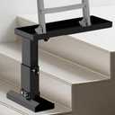 Foldable Ladder Extender for Stairs-Heavy-Duty Ladder Leveler-Adjustable 9.13-15" Height/Platform 20x7.5"/Anti-Slip Mat-Ladder Extension Aide Stabilizer for Extension/Straight/Telescopic Ladders, Black