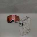 Lamicall Ski Goggles with 3X Anti-Fog - 100% UV Protection, OTG Design for Skiing, Snowboard, Snowmobile, Men, Women (White Frame - Pink Lens)