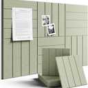 Fluxynara Felt Bulletin Board Tiles Large 36" x 24" Cork Board Alternative-6 Pack with 40 Adhesive Tabs, Thick Slat Wall Panels for Office Decor, Push Pin Board Wall Organizer Alternative - Sage Green