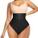 SHAPELLX Body Shaper Thong Shapewear for Women Tummy Control High Waisted Shaping Panties Higher Power Panties Thong (Black, XX-Large) XXL