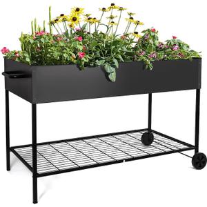 MIXC 50 * 26 * 31 Large Metal Raised Garden Beds with Legs, Elevated Planter Boxes Outdoor Raised for Gardening, Bigger Planter Box for Vegetable Flower Herb, 50L X 26W