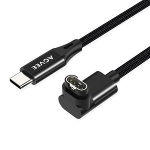 AGVEE 2 Pack 3.3ft Charger for Garmin Watch USB C, L-Shape Charging Cable for Fenix, Forerunner, Vivoactive, Instinct, Venu, Tactix, Approach, D2, Quatix Series, Right Angle Braided, Black