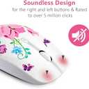 JUHOO Wireless Mouse with Nano Receiver for PC, Laptop, Notebook, Computer, MacBook, Less Noise, Portable Mobile Optical Mice, Butterfly