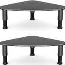 Hemudu 2 Pack Computer Monitor Riser | Triangle Save Space Desktop Corner Stand for Computer Monitor & Laptop Black HD01B-203