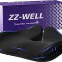 ZZ-WELL Seat Cushions for Office Chairs - Patented Coccyx Cushion for Tailbone Pain - 21.2" W x 16.5" L Memory Foam Extra Large Seat Cushion, Removable & Machine Washable Cover (Black)