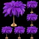 80 Pcs Large Natural Ostrich Feathers Plumes 14-16 Inch Bulk for DIY Crafts Wedding Party Centerpiece Vase (Purple)