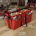 VERONLY Christmas Ornament Storage Box with 8 Trays, Christmas Storage Container for 128-3'' Holiday Ornament Decorations, Large Xmas Organizer with Adjustable Dividers, Dual Zipper and Pocket (Red)