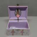 Jewelkeeper Pink and White Dotted Design, Girl's Ballerina Box, Sleeping Beauty Tune