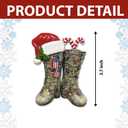 2 x Custom DIY Name Army Christmas Ornaments for Xmas Tree, Military Christmas Ornaments, Veteran Boots, Army Man Ornament, Gifts for Men, Soldier, Dad, Grandpa, Veteran