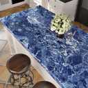 Blue Marble Peel and Stick Wallpaper Waterproof Sapphire Blue Marble Contact Paper for Countertops Self Adhesive Matte Countertop Covers Peel and Stick for Bathroom Cabinets Desk 17.7"x120"