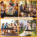 BDDC 34" x 34" Square Fitted Table Cover - Stretchy Spandex Black Table Cloth, Washable & Wrinkle-Resistant Tablecloth for Tables, Indoor/Outdoor Picnics, Patios & Events