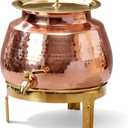 P-TAL Pure Copper Water Dispenser - (170FL Oz,1.32 Gallon) with Lid & Stand